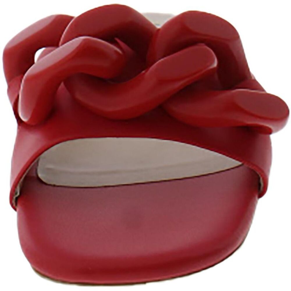 Stella McCartney Womens Falabella Red Faux Leather Slide Sandals Shoes NWT - Picture 2 of 3